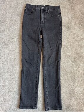 Madewell The Perfect Vintage Classic High-Rise Straight Leg Jeans - Black 24